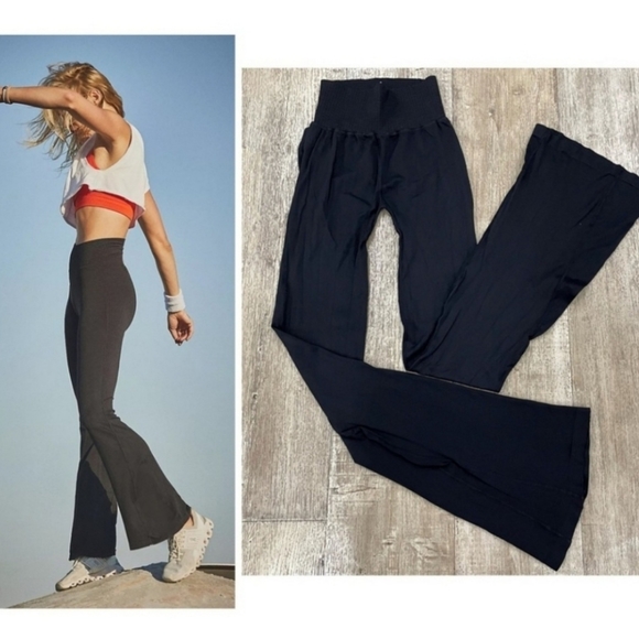 FREE PEOPLE Good Karma Flare Leggings S/XS Black - Picture 7 of 8